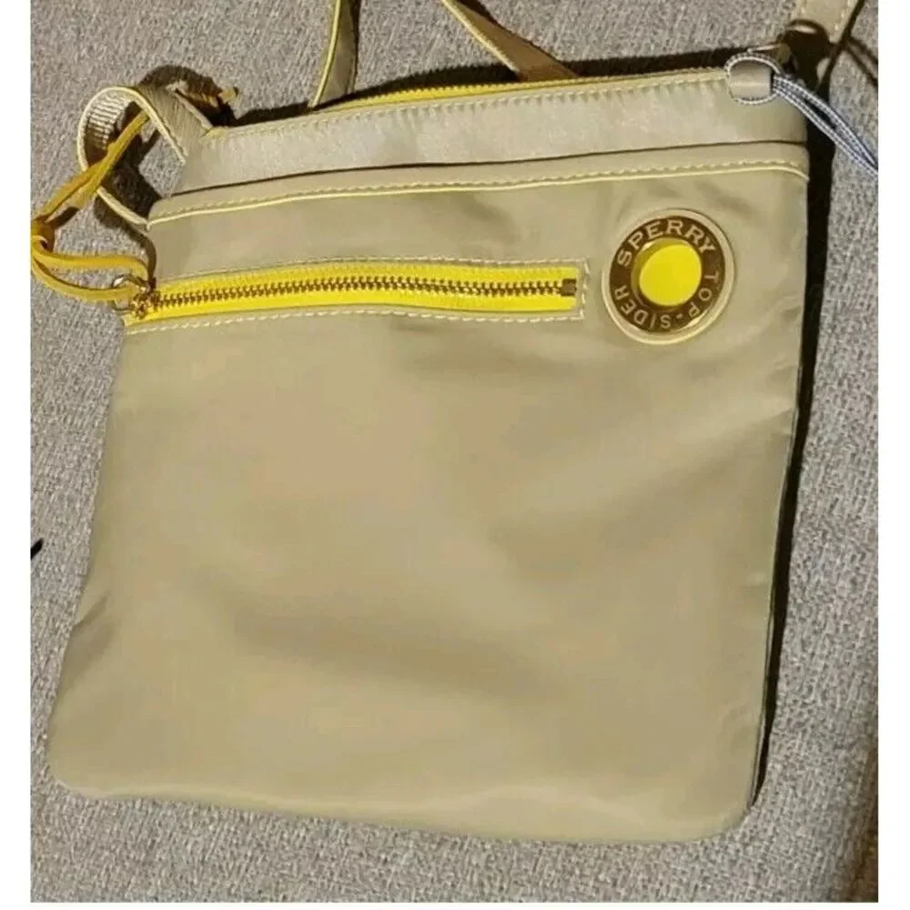 SPERRY Top-Sider Nylon Purse Leather Hardware Crossbody Bag‎ New
